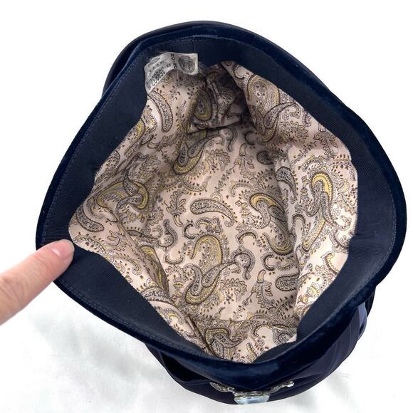 Vintage Union Made Purple Velvet & Silk Cloche Turban Style Hat with Brooch main image 5